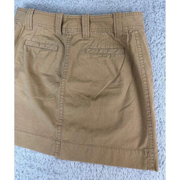 J. Crew Womens Khaki Button Front Mini Skirt Size 0 Y2K Classic NWT Cotton - Picture 2 of 9